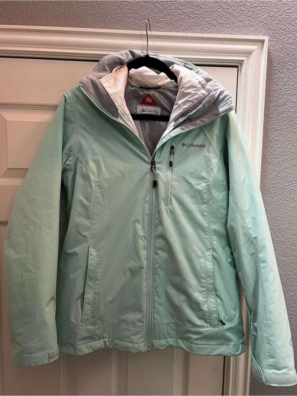 Columbia Women's 3 in 1 Mint Green Waterproof Jacket with Hood